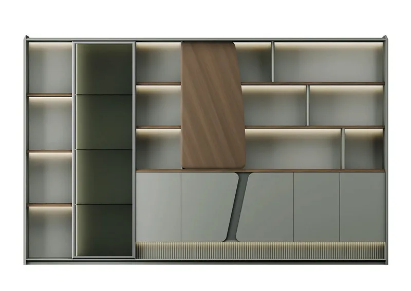 Tea Cabinet - Herringbone & Titanium