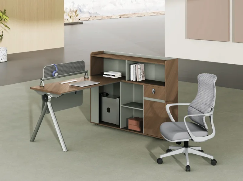Computer Desk - Herringbone & Titanium