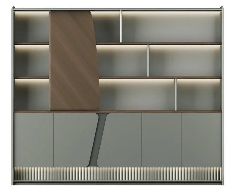 Executive Desk - Herringbone & Titanium