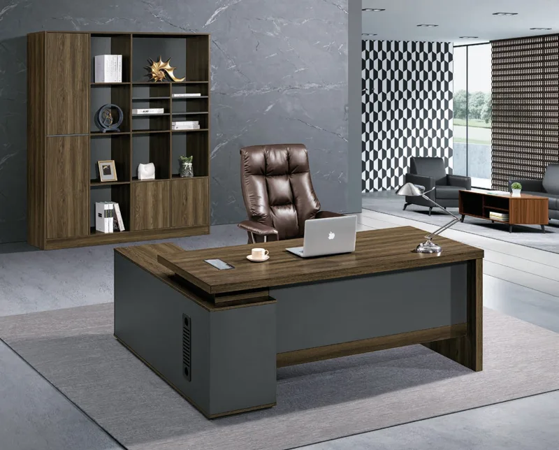 Desk with side cabinet