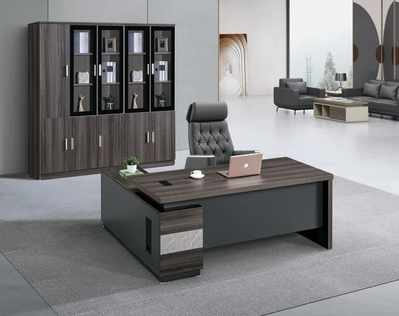 Desk with side cabinet