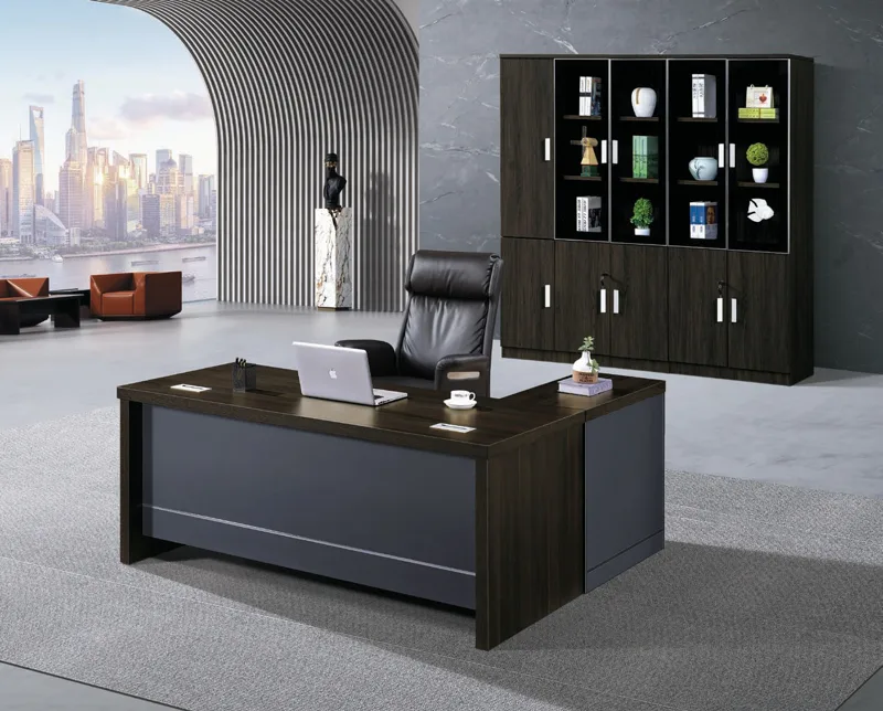 Desk with side cabinet