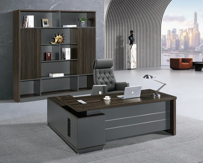 Desk with side cabinet