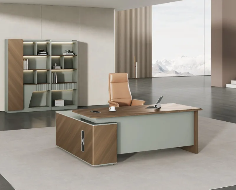 Financial Desk with Cabinet - Roman Oak
