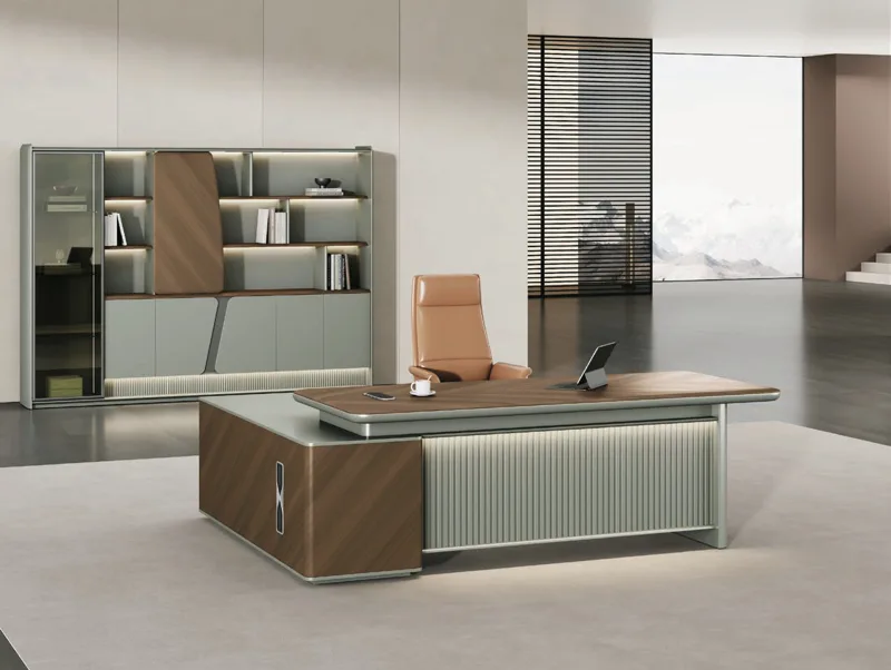 Executive Desk (Directional) - Roman Oak