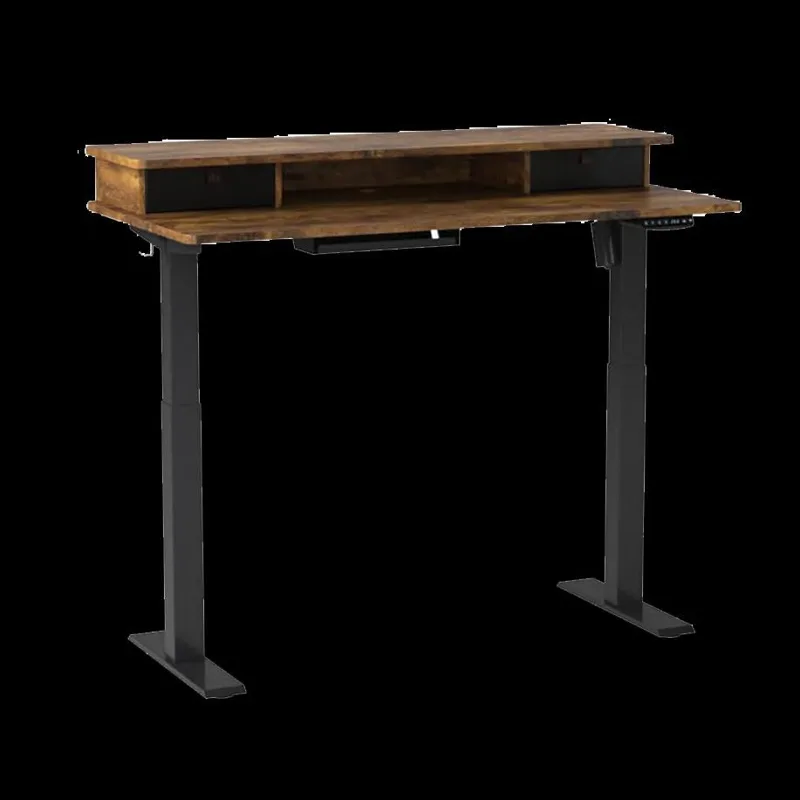Single Motor Desk with Wood Top